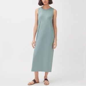 Cuyana | Drape Back Sleeveless Midi Dress in Teal
